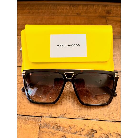 MARC JACOBS Logo Acetate Aviator Sunglasses NEW With Case and Dust cloth - Picture 1 of 8